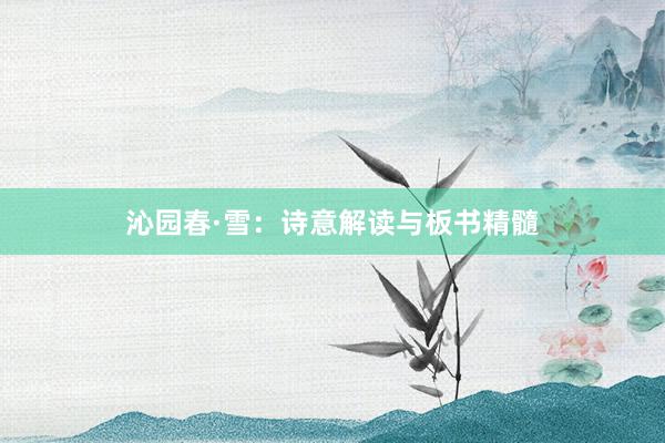 沁园春·雪：诗意解读与板书精髓